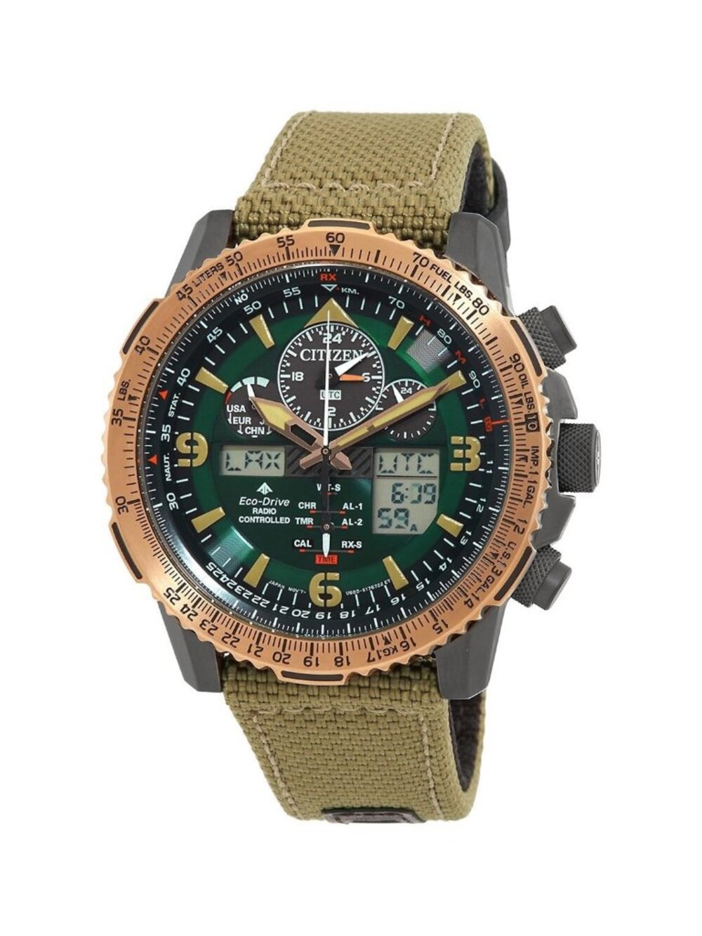 NWT Citizen Promaster Skyhawk Perpetual Alarm World Time Chronograph GMT Analog-